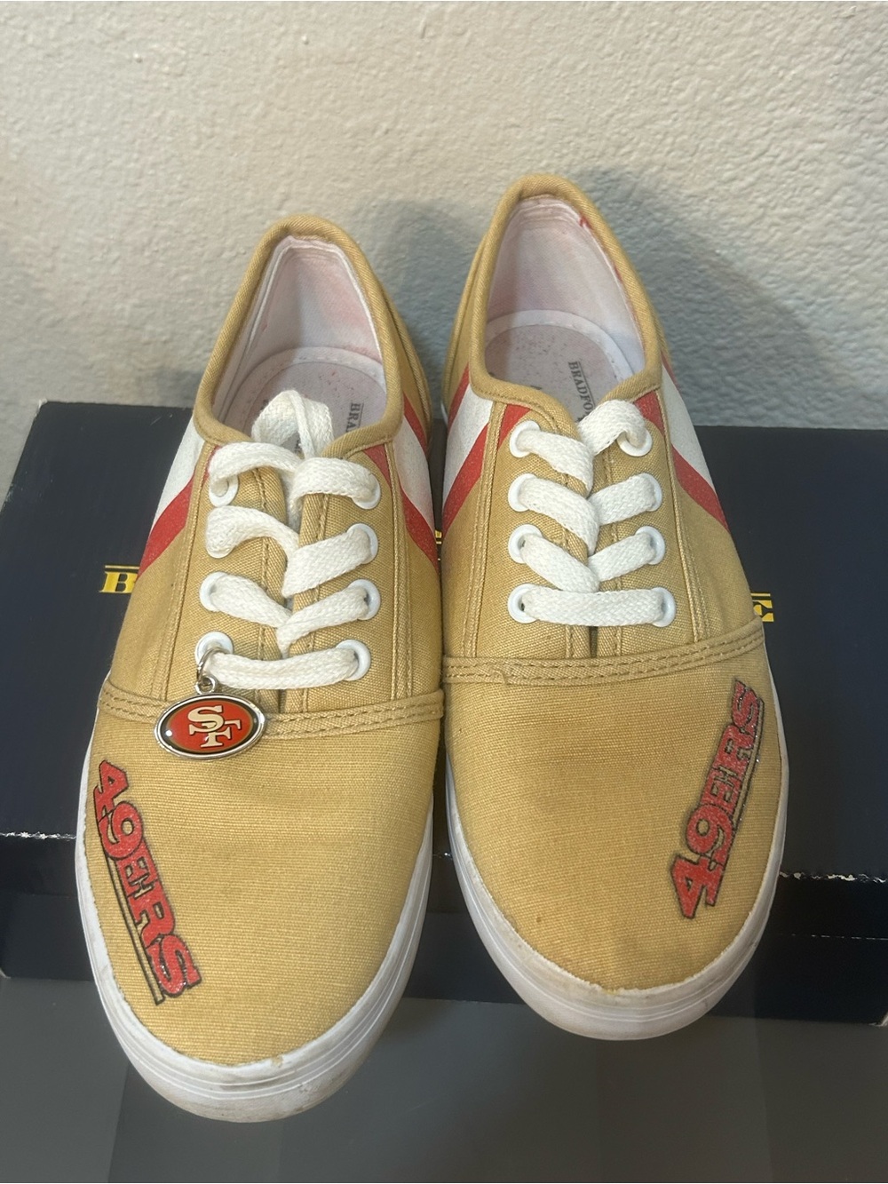 The Bradford Exchange Gold and Red Canvas women’s Sneakers